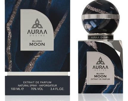 Bluish Moon Extrait de Parfum 100ml by Auraa Desire Luxury Unisex Woody Oriental Fragrance with Bergamot, Cardamom, Amber, Vanilla, and Woody Notes Long-Lasting Perfume Online now