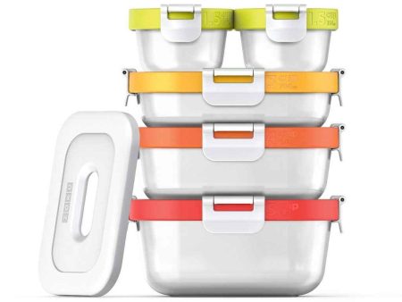 ZOKU Neat Stack Nesting Food Container Lunch Set (11pcs) - Microwave Safe  Fixed Size Hot on Sale