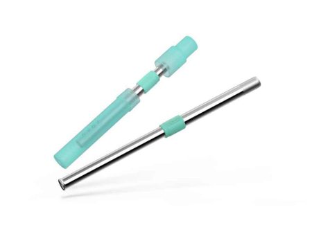 ZOKU Stainless Steel Reusable Bubble Tea Pocket Straw (Carrying Case & Cleaning Brush Included) - Teal  Fixed Size Online