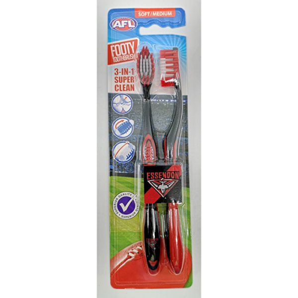 Afl Toothbrush Essendon 2 Pack Fashion