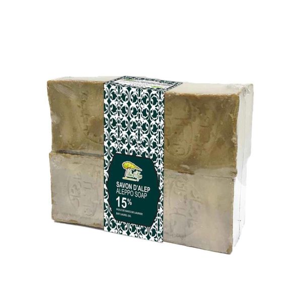 Bio d Azur ?4pcs Best Price?Aleppo Handmade Soap- 15% Laurel Oil  Fixed Size on Sale