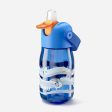 ZOKU Kids Flip Straw Bottle  400ml - Blue Shark (Straw Cleaning Brush Included)  Fixed Size on Sale