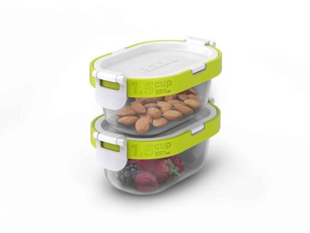 ZOKU Neat Stack Nesting Food Container Snack Box Set (4pcs) - Microwave Safe  Fixed Size For Sale