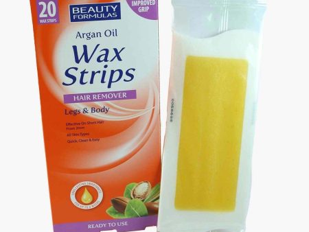 Beauty Formulas Argan Oil Wax Strips Hair Remover Legs & Body 20pcs  20pcs (10 x 2 s Online Sale