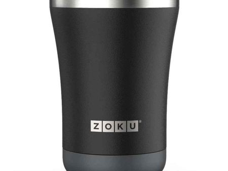 ZOKU Stainless Steel Powder Coated 3-in-1 Vacuum Insulated Tumbler 350ml - Black  Fixed Size For Sale