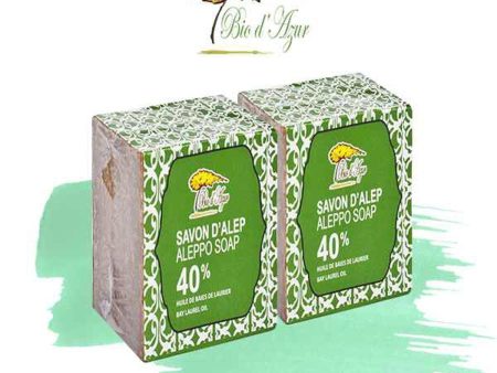 Bio d Azur ?Combo Offer?Aleppo Handmade Soap- 40% Laurel Oil x 2pcs  Fixed Size on Sale