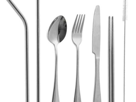 Cuisipro Stainless Steel Personal Cutlery Set with Biodegradable Case  Fixed Size Discount