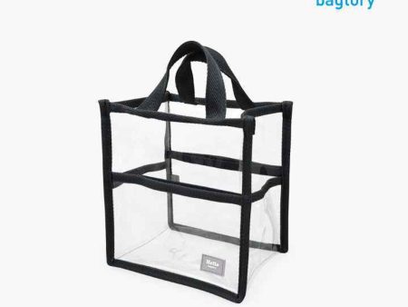 bagtory HELLO Baggy Transparent PVC Bag in Bag Small Tote, Black, Storage Organizer  Fixed Size Online Sale