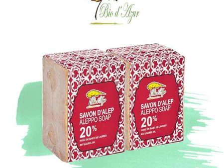 Bio d Azur ?Combo Offer?Aleppo Handmade Soap 20% Laurel Oil x 2pcs  Fixed Size on Sale