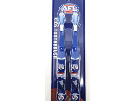 Afl Mascot Kids Toothbrush - Western Bulldogs 2 Pack Discount