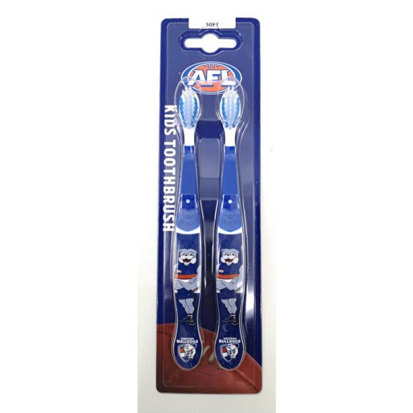 Afl Mascot Kids Toothbrush - Western Bulldogs 2 Pack Discount