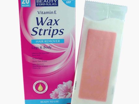 Beauty Formulas Vitamin E Wax Strips Hair Remover Legs & Body 20pcs  20pcs (10 x 2 s For Cheap