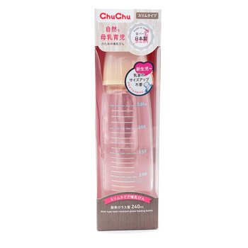 Chuchu ChuChu Heat Resistant Glass Bottle (Cross Teat) 240ml Made in Japan  Fixed Size Discount