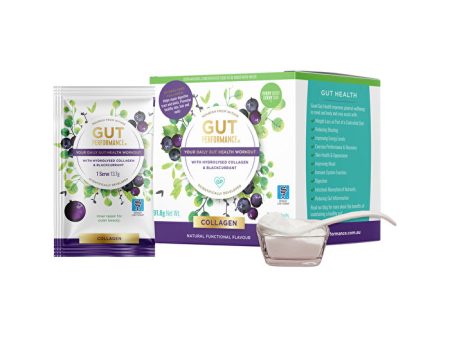 Gut Performance (Your Daily Gut Health Workout) Collagen with Hydrolysed Collagen & Blackcurrant Sachets 13.7g x 14 Pack Online Sale