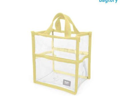 bagtory HELLO Baggy Transparent PVC Bag in Bag Small Tote, Banana Yellow, Clear Storage Organizer  Fixed Size Online Sale