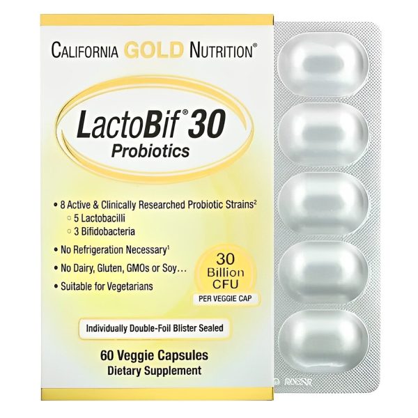 California Gold Nutrition LactoBif Probiotics 30 Billion CFU - 60pcs  60pcs box Supply