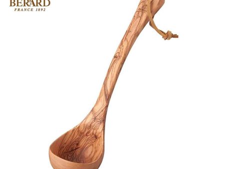 Berard Olive Wood Ladle with Leather Strap 14   Fixed Size Supply