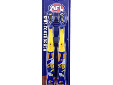 Afl Mascot Kids Toothbrush - West Coast 2 Pack Cheap