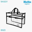 bagtory HELLO Baggy Transparent PVC Bag in Bag Big Tote, Clear Storage Organizer, Black  Fixed Size For Discount