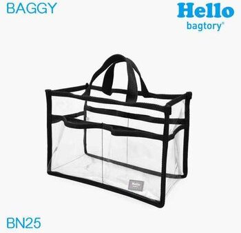 bagtory HELLO Baggy Transparent PVC Bag in Bag Big Tote, Clear Storage Organizer, Black  Fixed Size For Discount