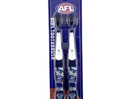 Afl Mascot Kids Toothbrush - Geelong 2 Pack Supply