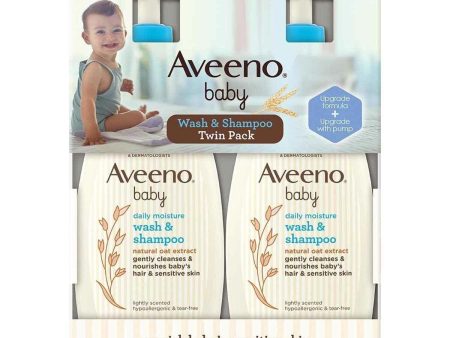 Aveeno Baby Wash & Shampoo Twin Pack( 532ml x 2pcs)  Fixed Size Online Hot Sale