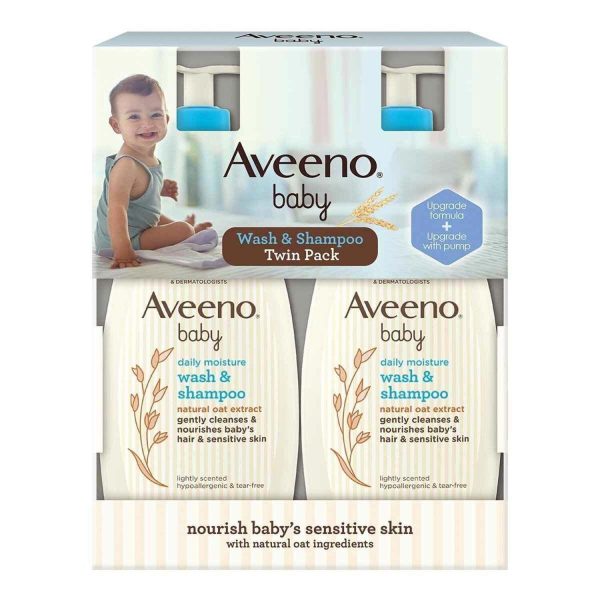 Aveeno Baby Wash & Shampoo Twin Pack( 532ml x 2pcs)  Fixed Size Online Hot Sale