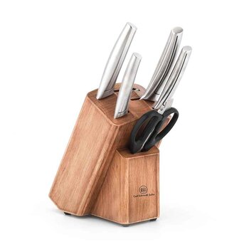 Carl Schmidt Sohn 6pcs Knife set with Wooden Knife Block  6pcs Online now