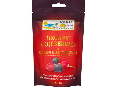 Noosa Natural Choc Co Organic Goji Berries in Premium Dark Chocolate 125g For Discount