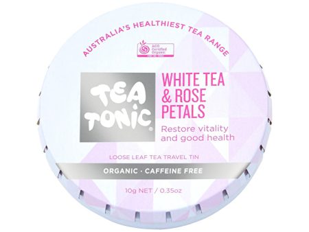 Tea Tonic Organic White Tea & Rose Petals Tea Travel Tin 10g For Sale