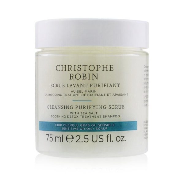 Christophe Robin Cleansing Purifying Scrub with Sea Salt (Soothing Detox Treatment Shampoo) - Sensitive or Oily Scalp 75ml 2.5oz For Discount