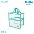 bagtory HELLO Baggy Transparent PVC Bag in Bag Small Tote, Macaron Green, Clear Storage Organizer  Fixed Size Hot on Sale