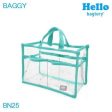 bagtory HELLO Baggy Transparent PVC Bag in Bag Big Tote, Clear Storage Organizer, Macaron Green  Fixed Size For Discount